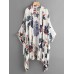 Women Summer Floral Print Loose Long Sleeve Irregular Hem Cardigans