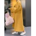 Women Loose Thick Sweatshirt Solid Calf Length Casual Midi Dresses