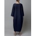 Women Thick Warm Loose Sweatshirt O  Neck Calf Length Midi Dresses