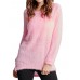 Women Winter Casual Pure Color Long Sleeve Crew Neck Tops Sweaters