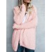 Women Fuzzy Solid Color Hooded Outwear Coats