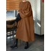 Women Loose Thick Sweatshirt Solid Calf Length Casual Midi Dresses