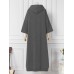 Women Loose Sweatshirt Maxi Length Side Pockets Hooded Midi Dresses