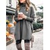 Plus Size Women Solid Color Turtleneck Bat Sleeve Knitted Sweaters