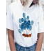 Cute Cartoon Dog   Balloon Round Neck Women White Short Sleeve T  Shirts